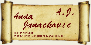 Anda Janaćković vizit kartica